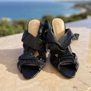 Alexandre Birman Black Leather Mules